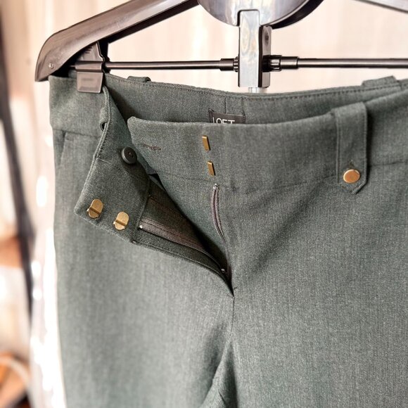The LOFT | Slim Trousers in Charcoal Green | Size 8 - Picture 2 of 6